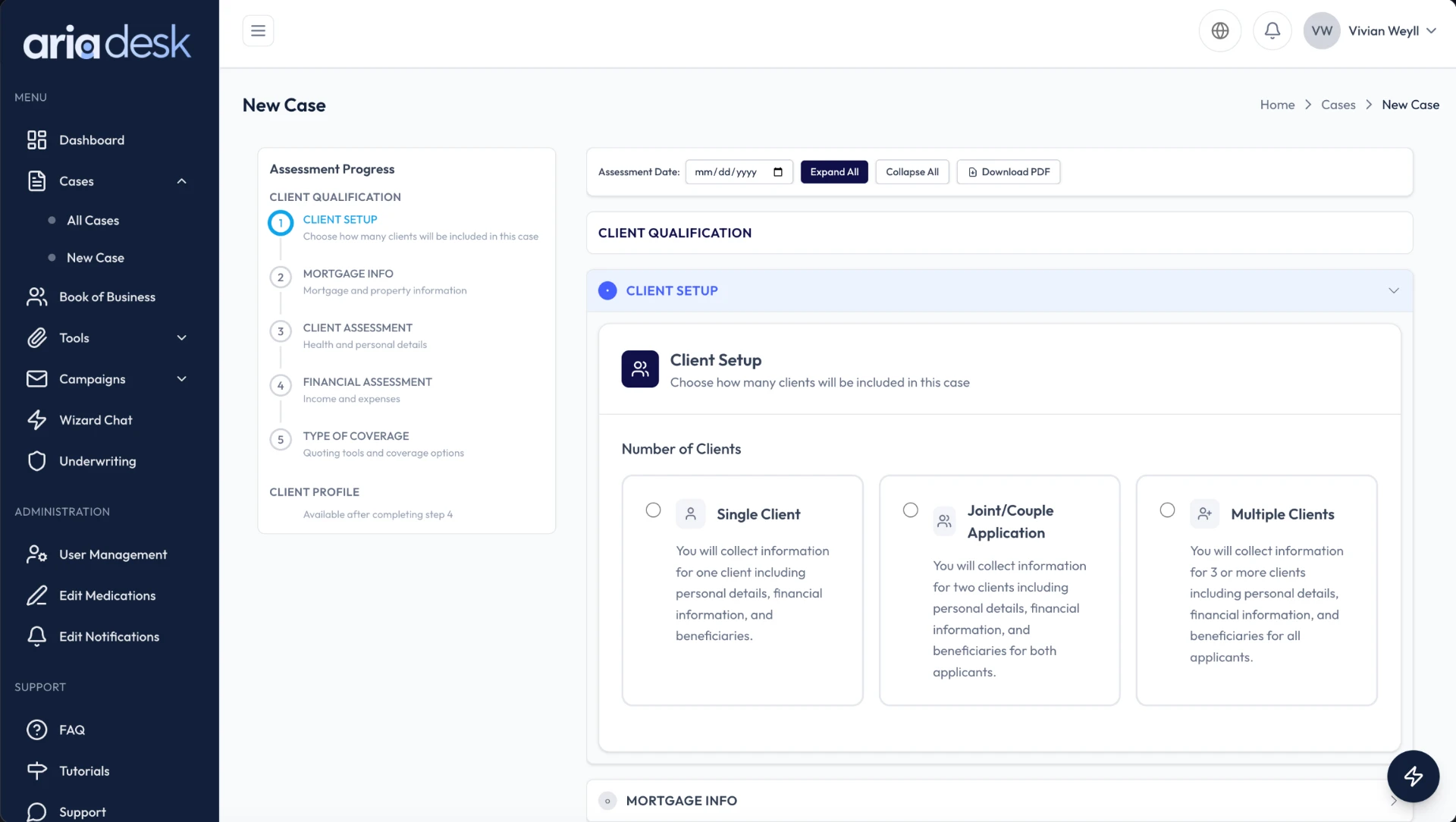 Guided underwriting decision workflow interface